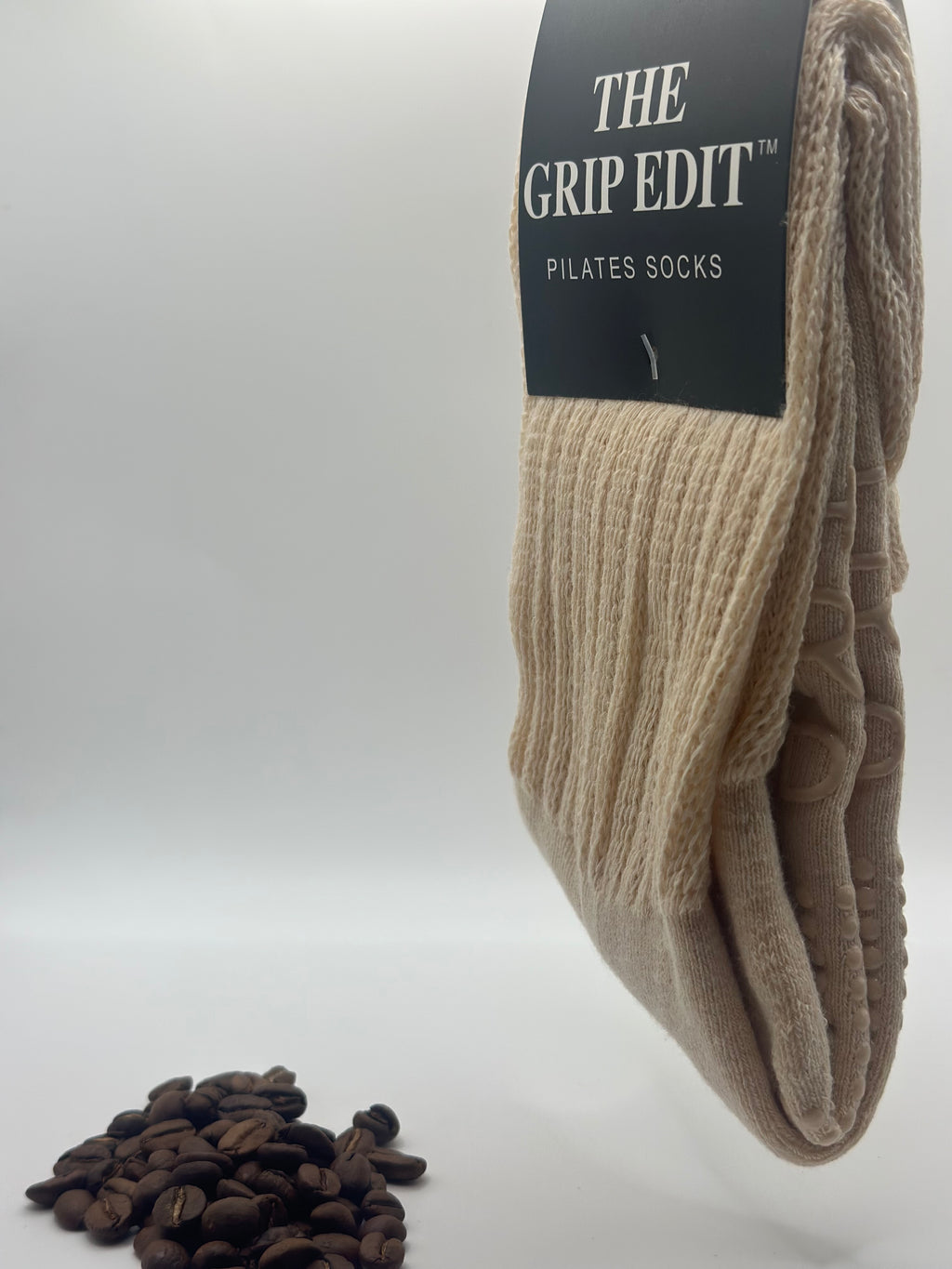 Boring Beige Scrunch Grip Sock