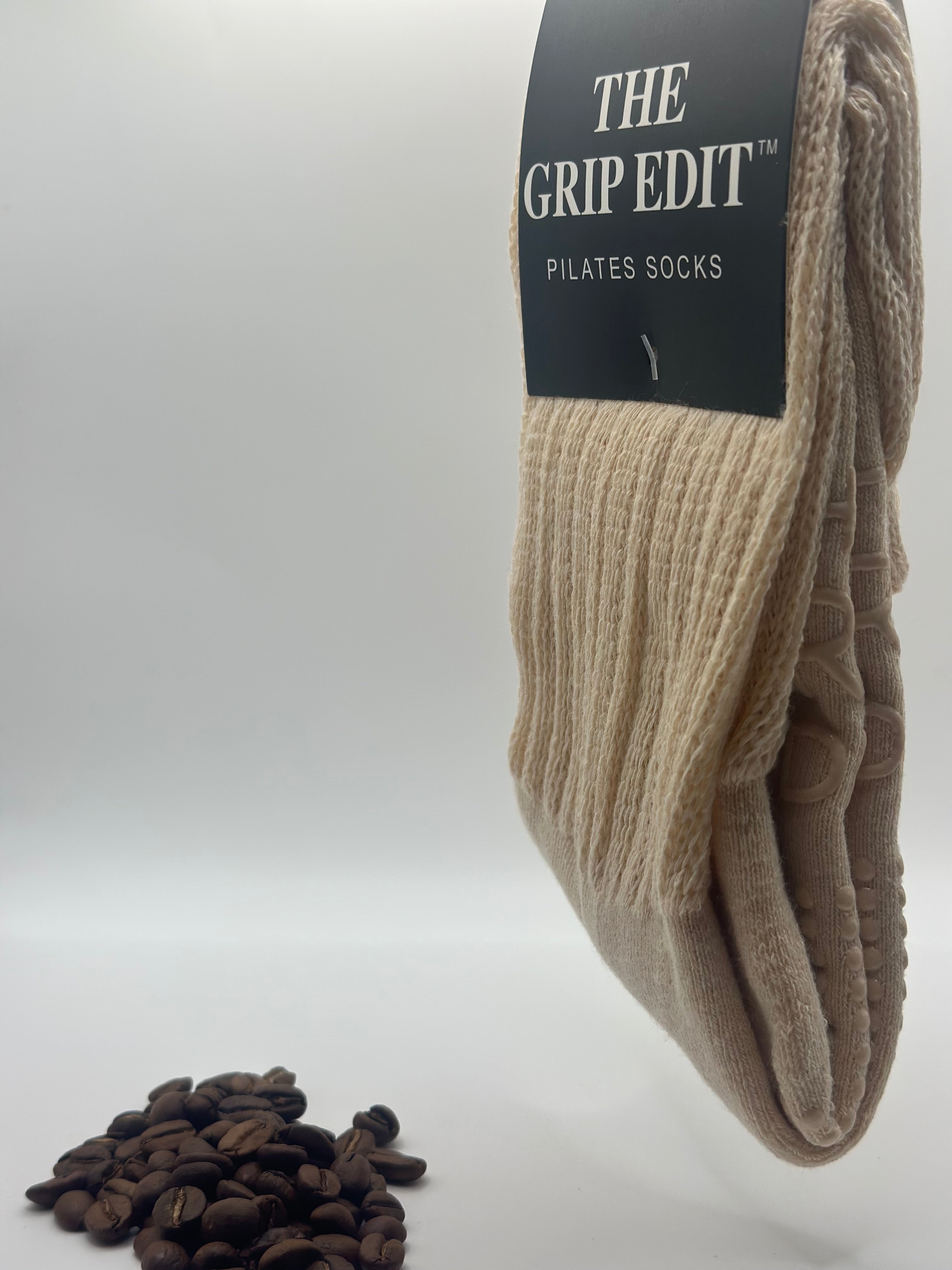 Boring Beige Scrunch Grip Sock