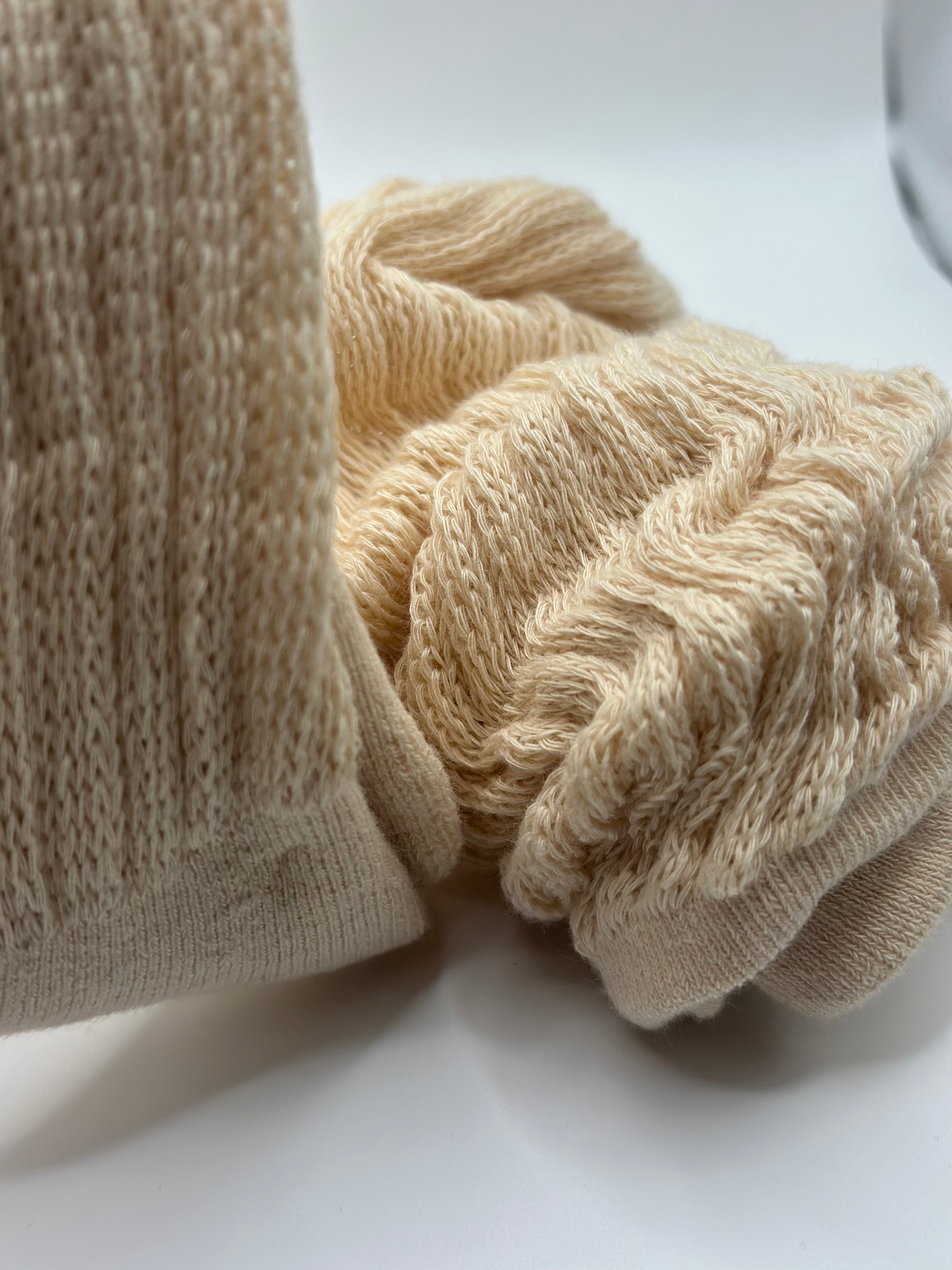 Boring Beige Scrunch Grip Sock