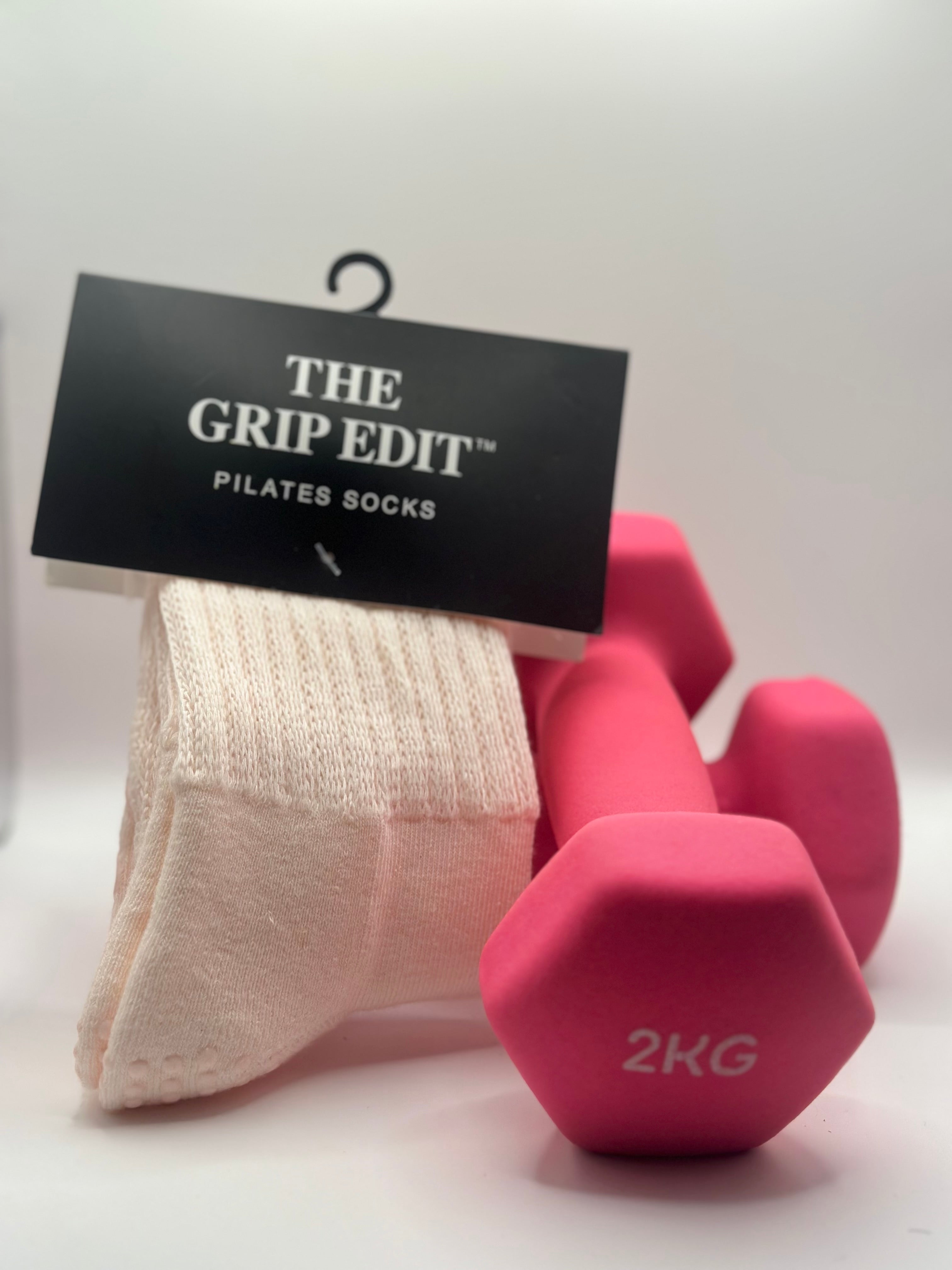 Pretty Pastel Pink Pilates Grip Sock
