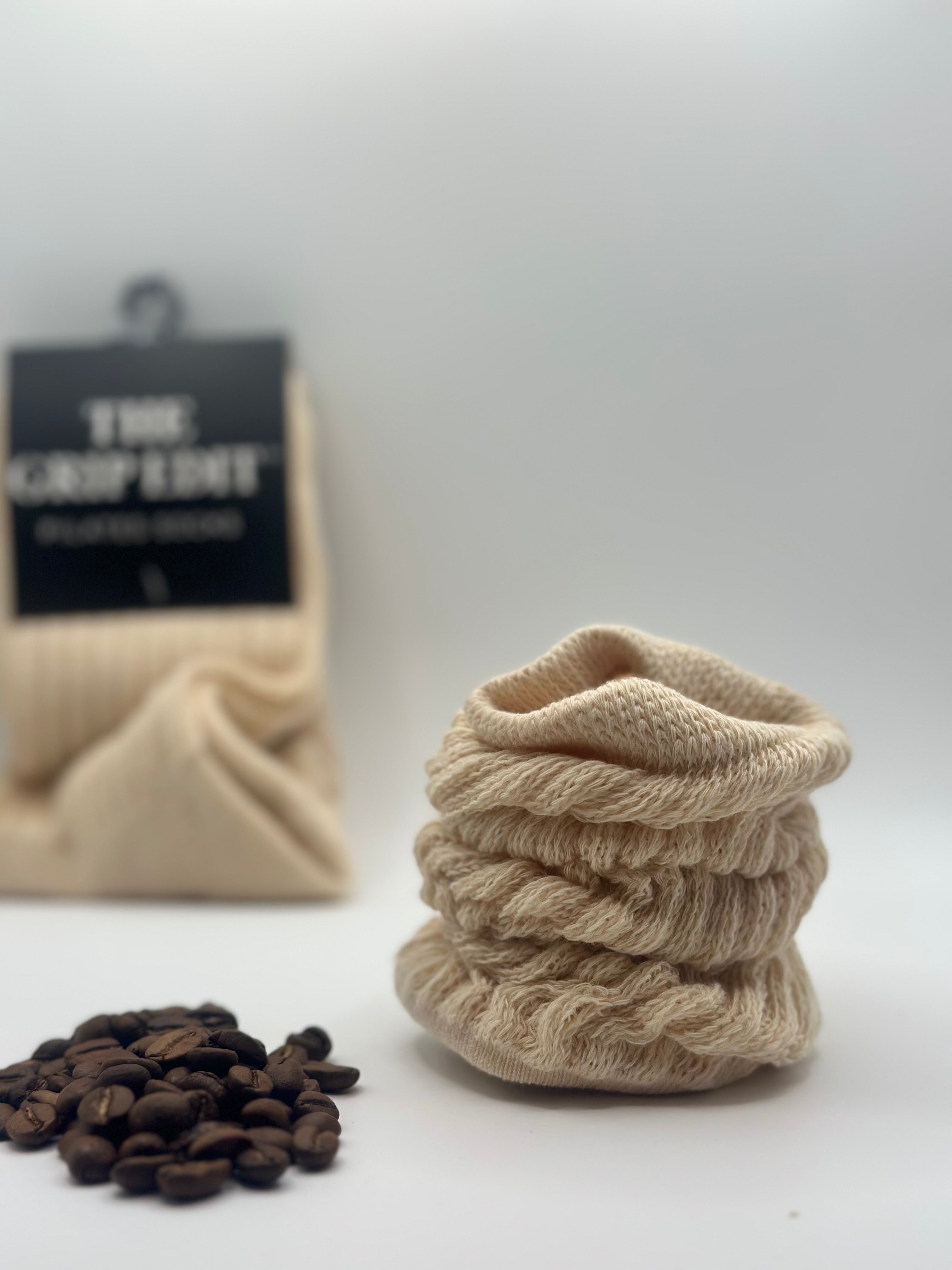 Boring Beige Scrunch Grip Sock