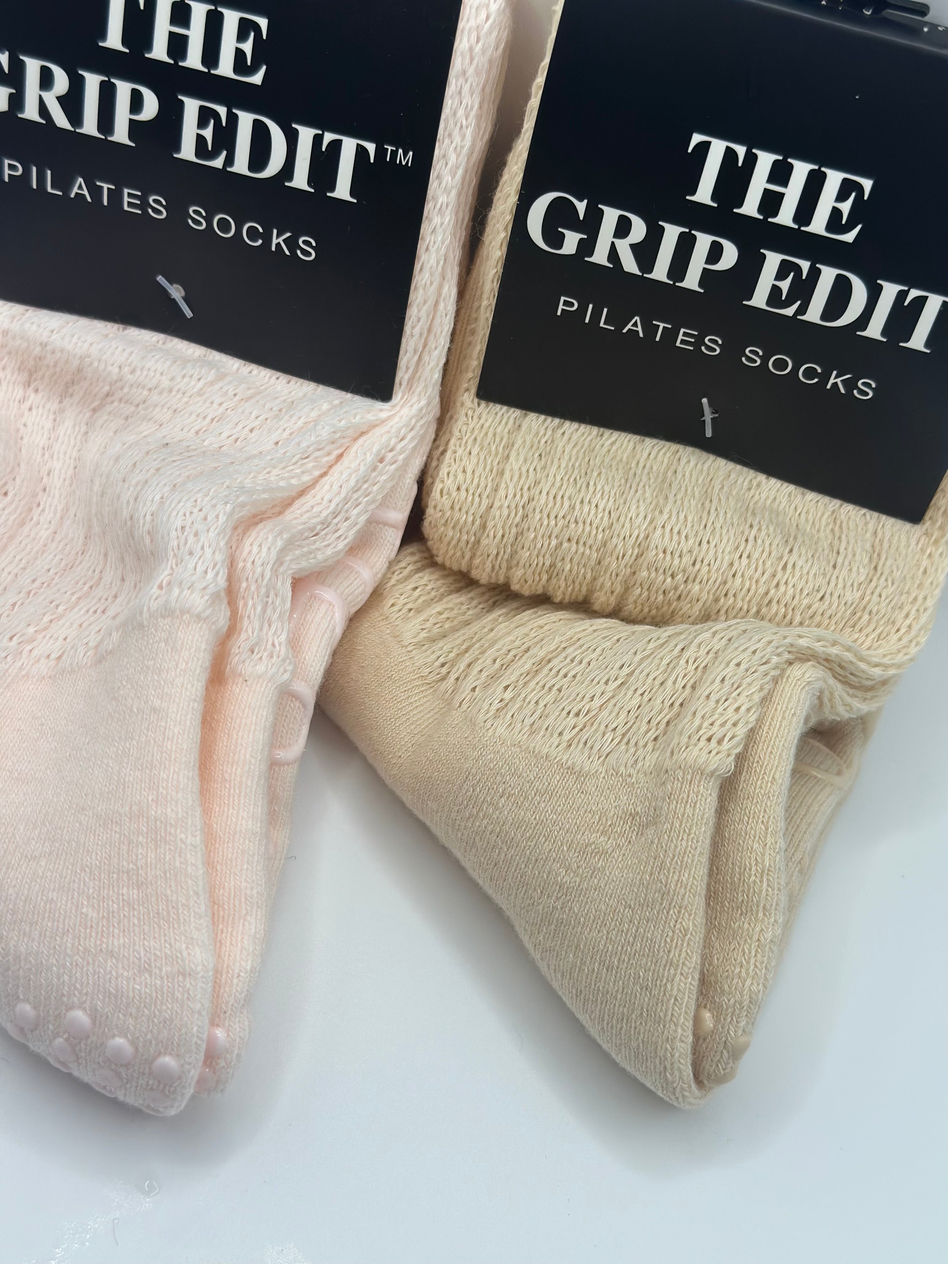 Boring Beige Scrunch Grip Sock