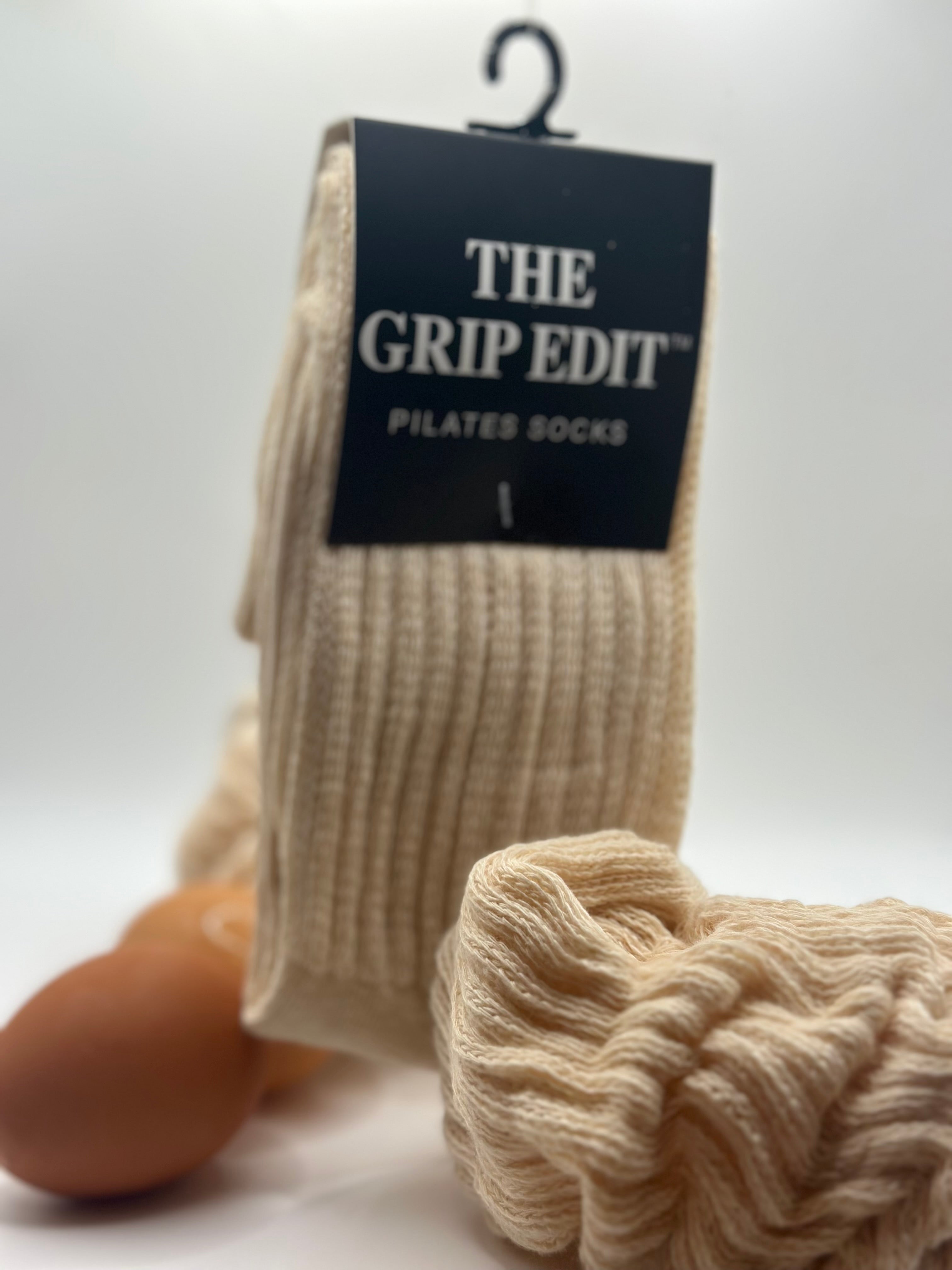 Boring Beige Scrunch Grip Sock