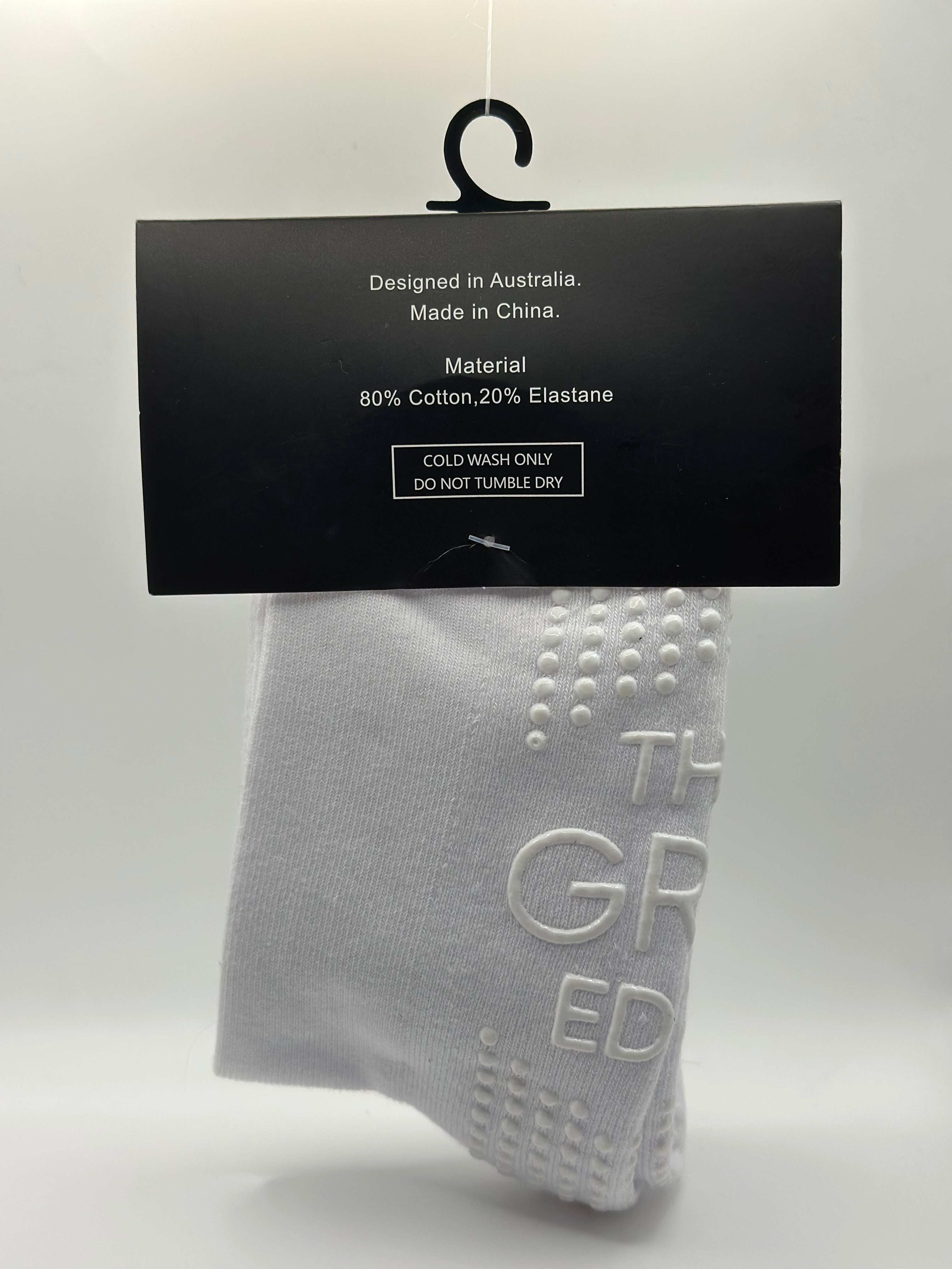 Classic Crisp White Scrunch Grip socks